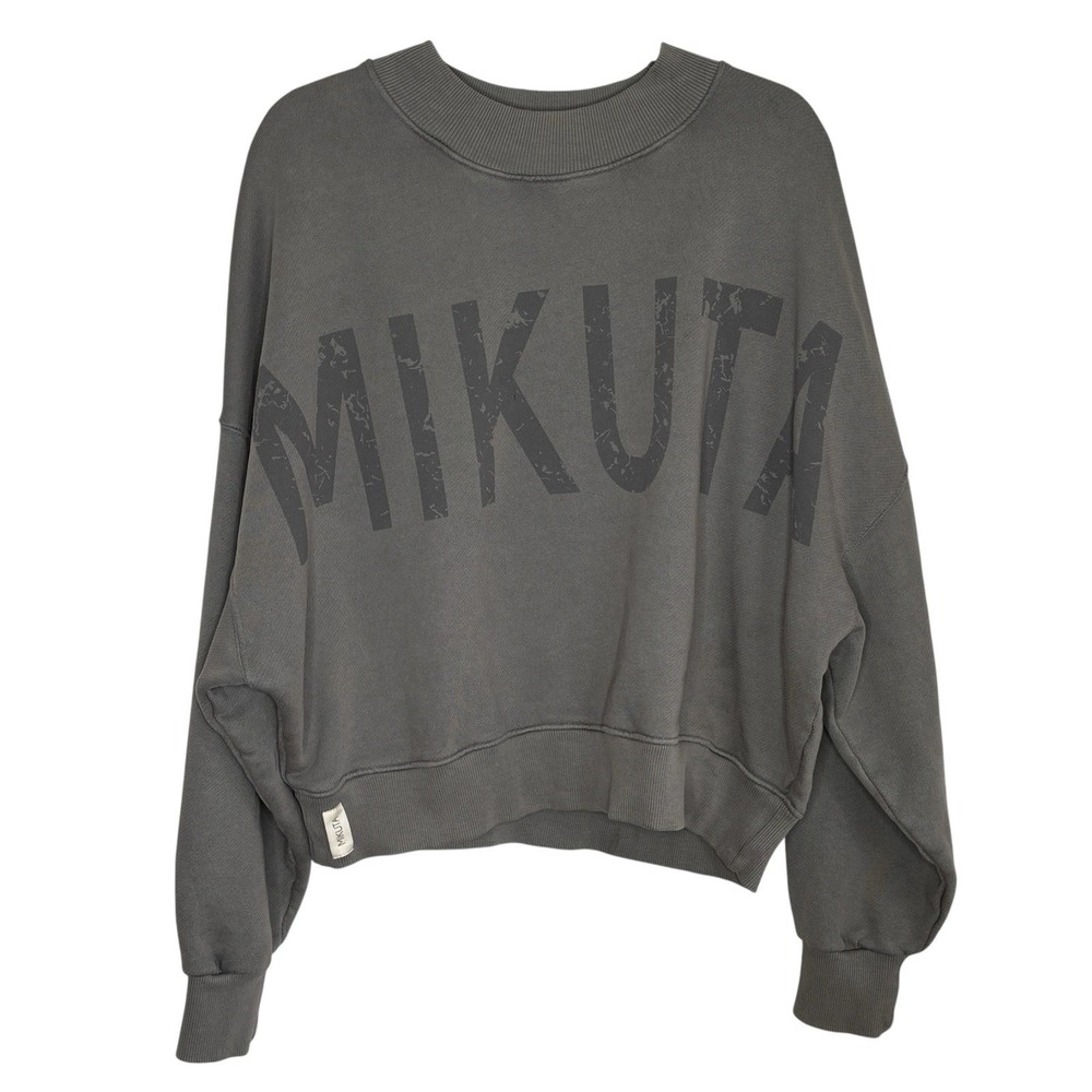 Mikuta The Stone Oversize Sweatshirt Medium Crop Grunge Logo Street Indie Terry
